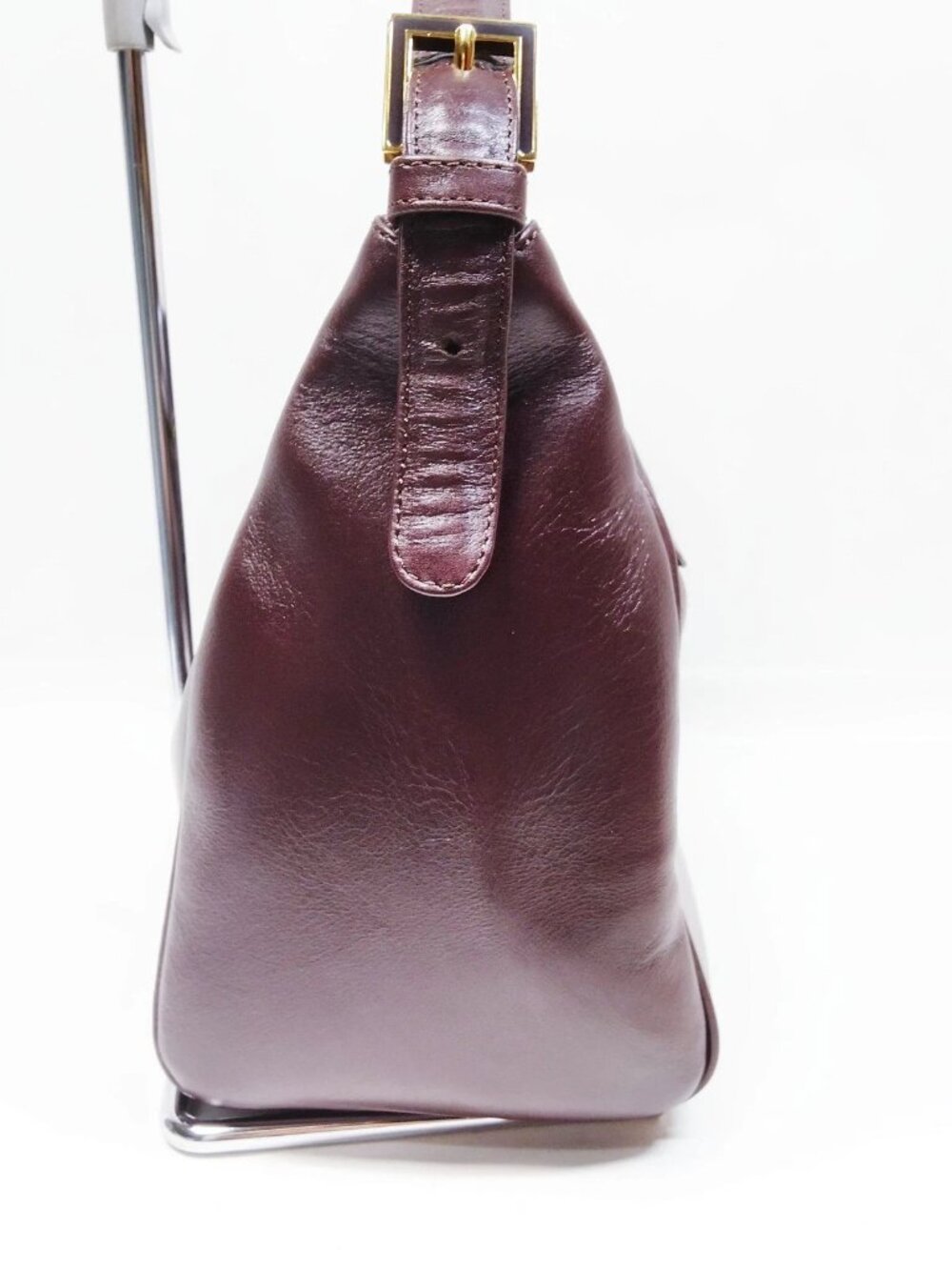 Authentic Fendi Vintage Burgundy Leather Shoulder Bag Luxury Designer Handbag - Picture 5 of 16